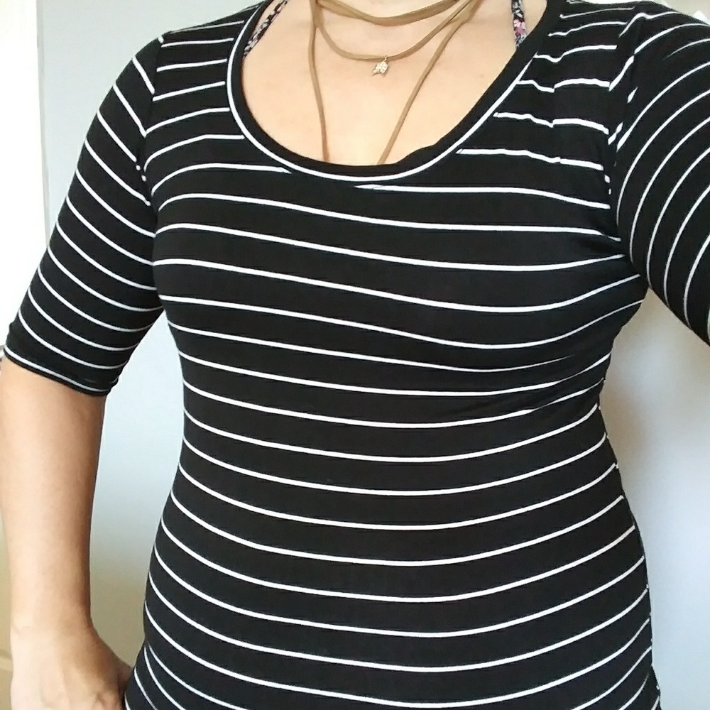 Green Envelope Mid Sleeve Striped Shirt